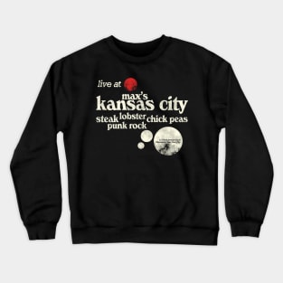 Vintage Max's Kansas City Defunct Menu New York City 70s Nightclub Crewneck Sweatshirt